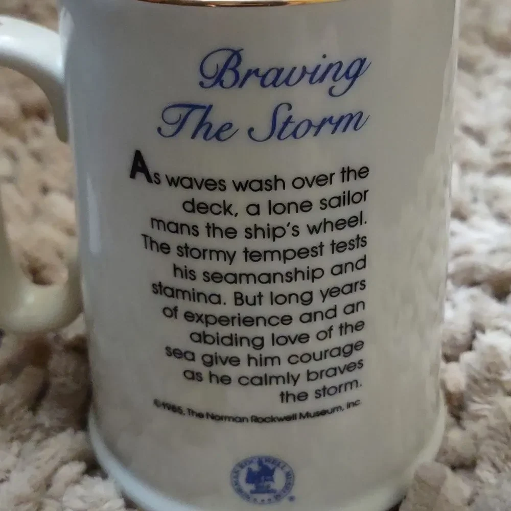 Vintage 1985‎ Norman Rockwell Braving the Storm Coffee Mug
